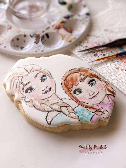 Intermediate Watercolor Cookie Class - Anna and Elsa